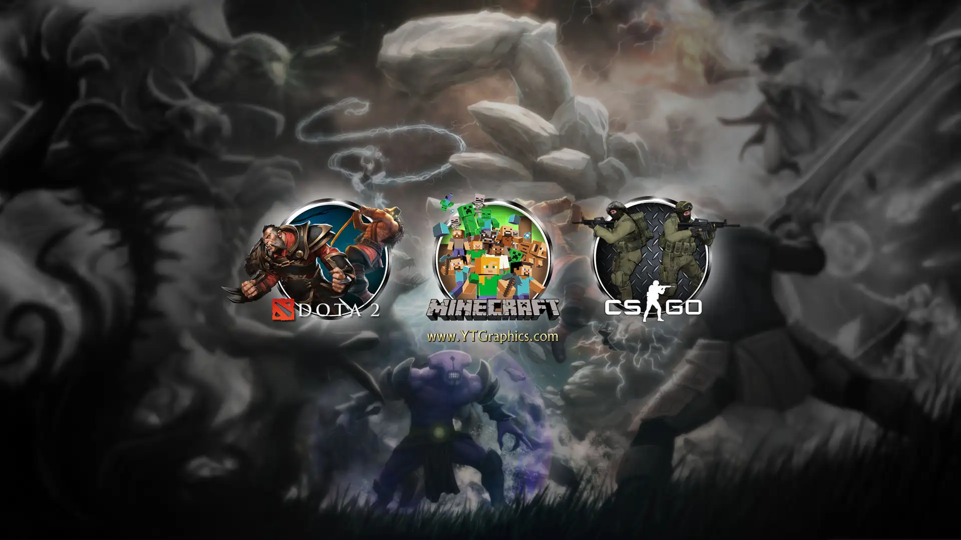 Mix: DOTA 2, Minecraft, CS:GO Banner