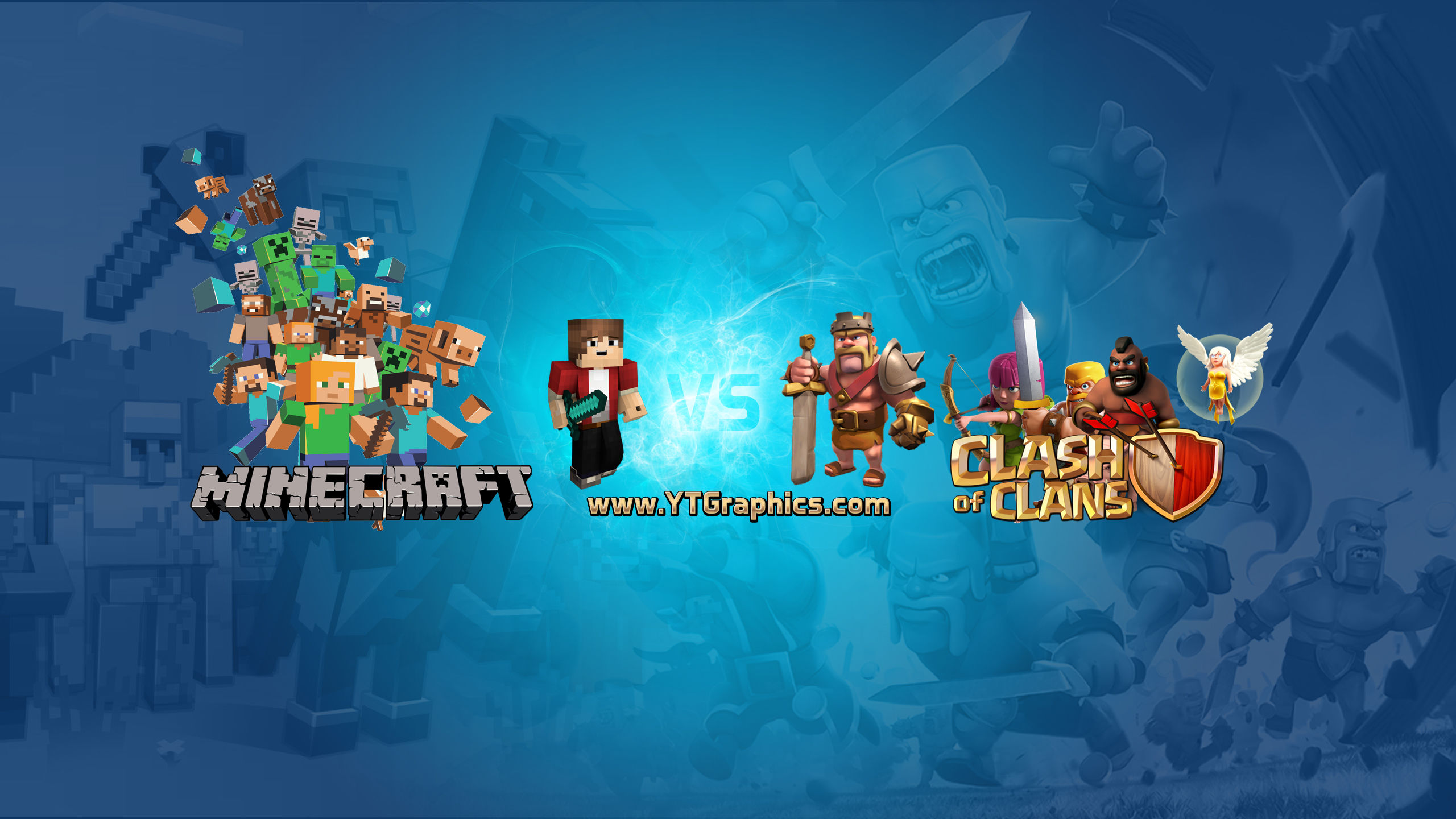 Minecraft Clash Of Clans Youtube Channel Art Banner